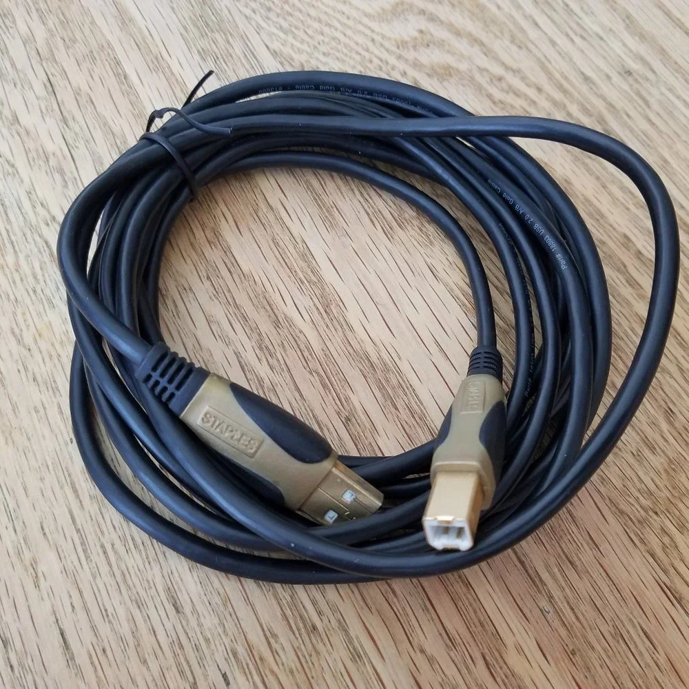 Staples Printer Scanner Cable Cord USB 2.0 Type A to B 11 FT